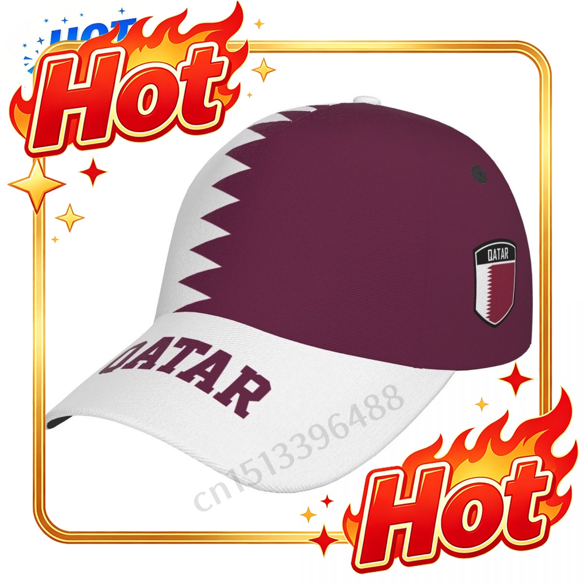 3D Printing Qatar - Casquettes Personnalisées 2025 Drapeau du Qatar